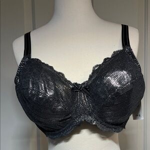 Chantelle Black Lace Underwire Bra with Sheen